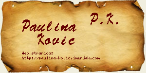Paulina Ković vizit kartica